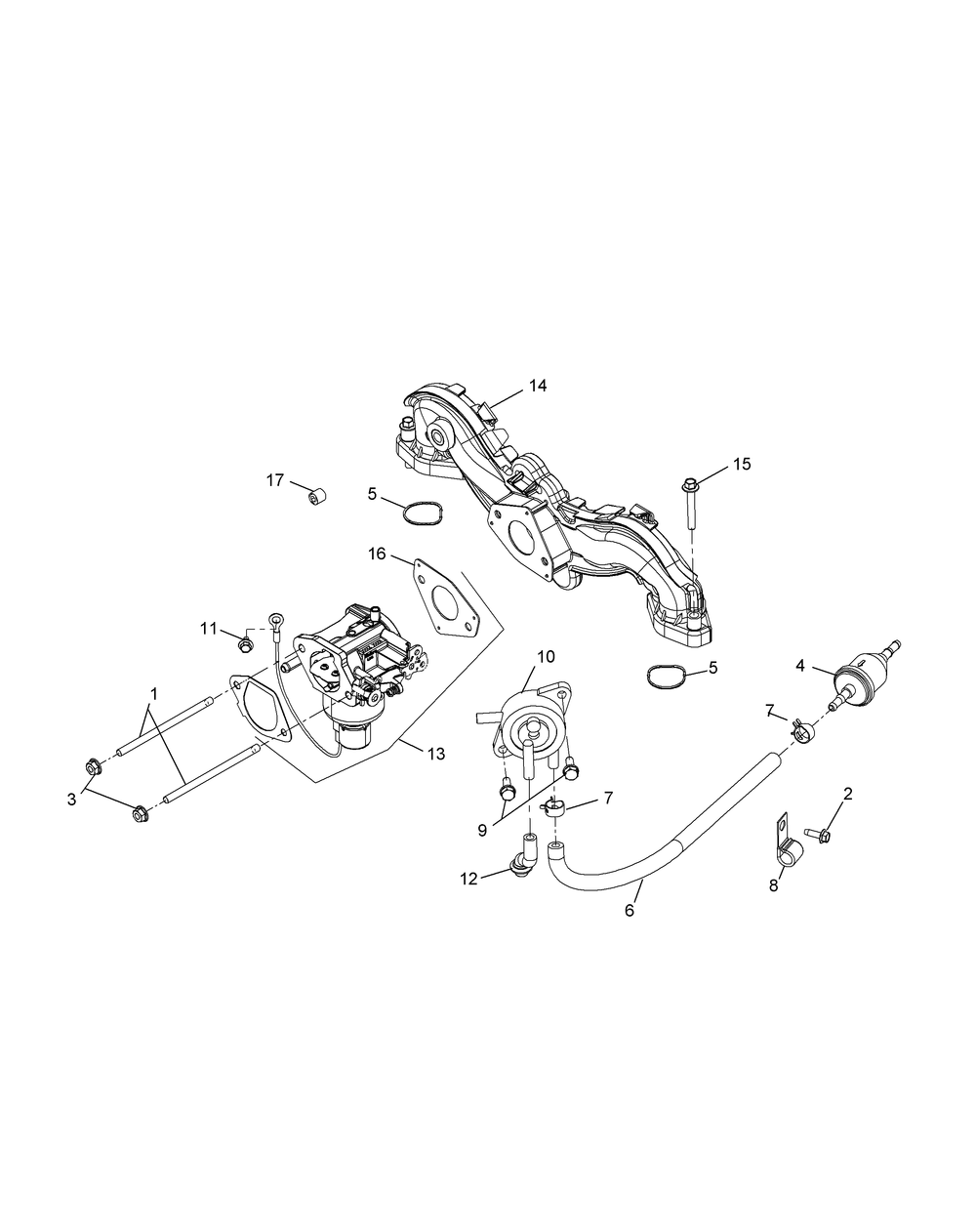 Kohler Kt740-3027 Fuel System Diagram and Parts List for Z-FORCEL60 (17ASDALD009-17BSDALD010)(2015) Cub Cadet Lawn Tractor